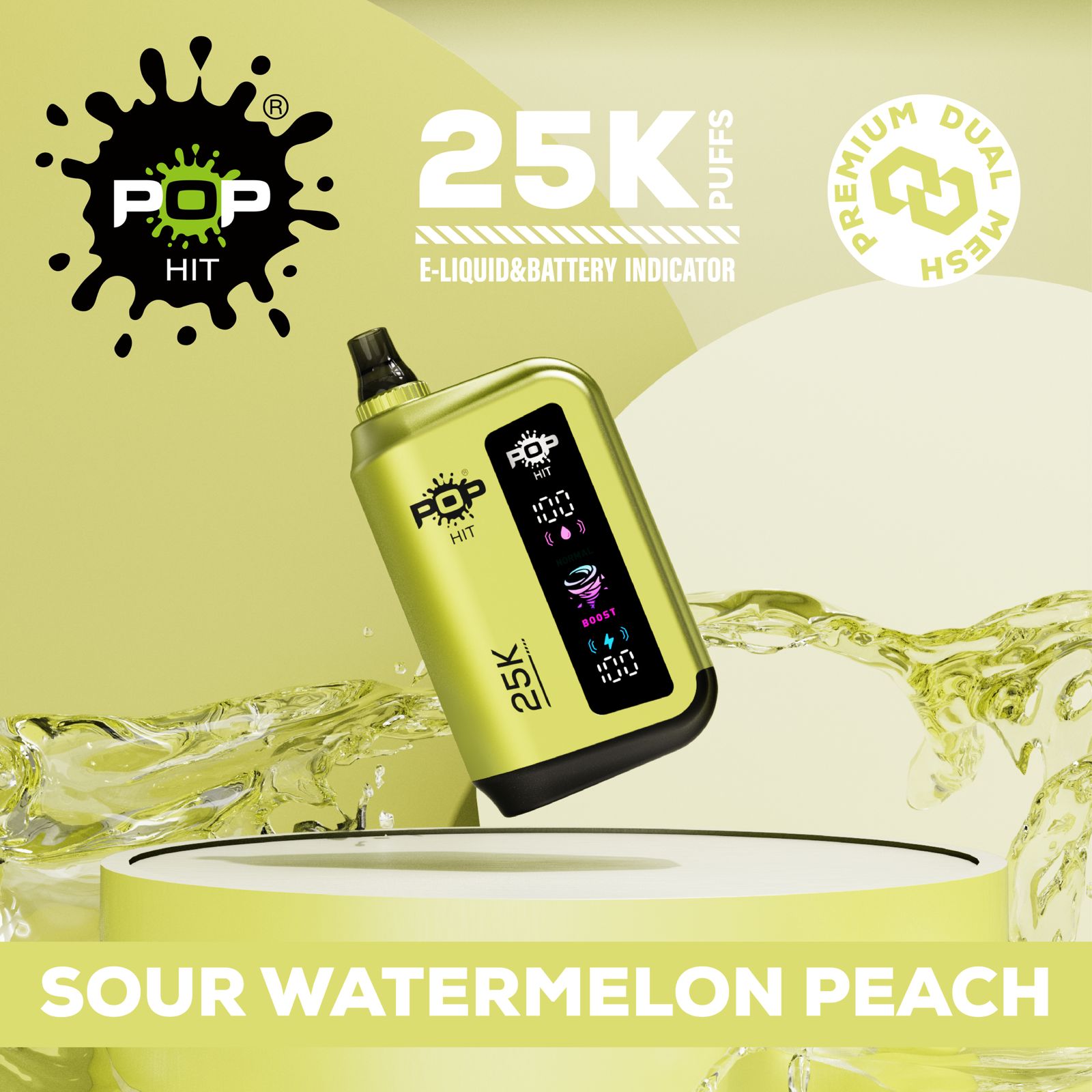 Pop Hit 25000 Puff 5% - Sour Watermelon Peach