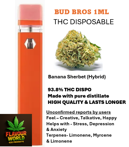 Bud Bros - 1ML THC Disposable - Banana Sherbet (Hybrid)