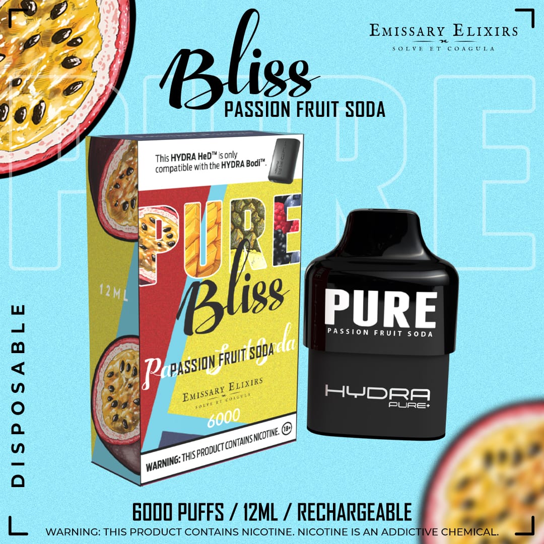 Emissary Elixirs Pure Hydra Passionfruit soda Flavour Pod (Battery sold SEPERATELY)