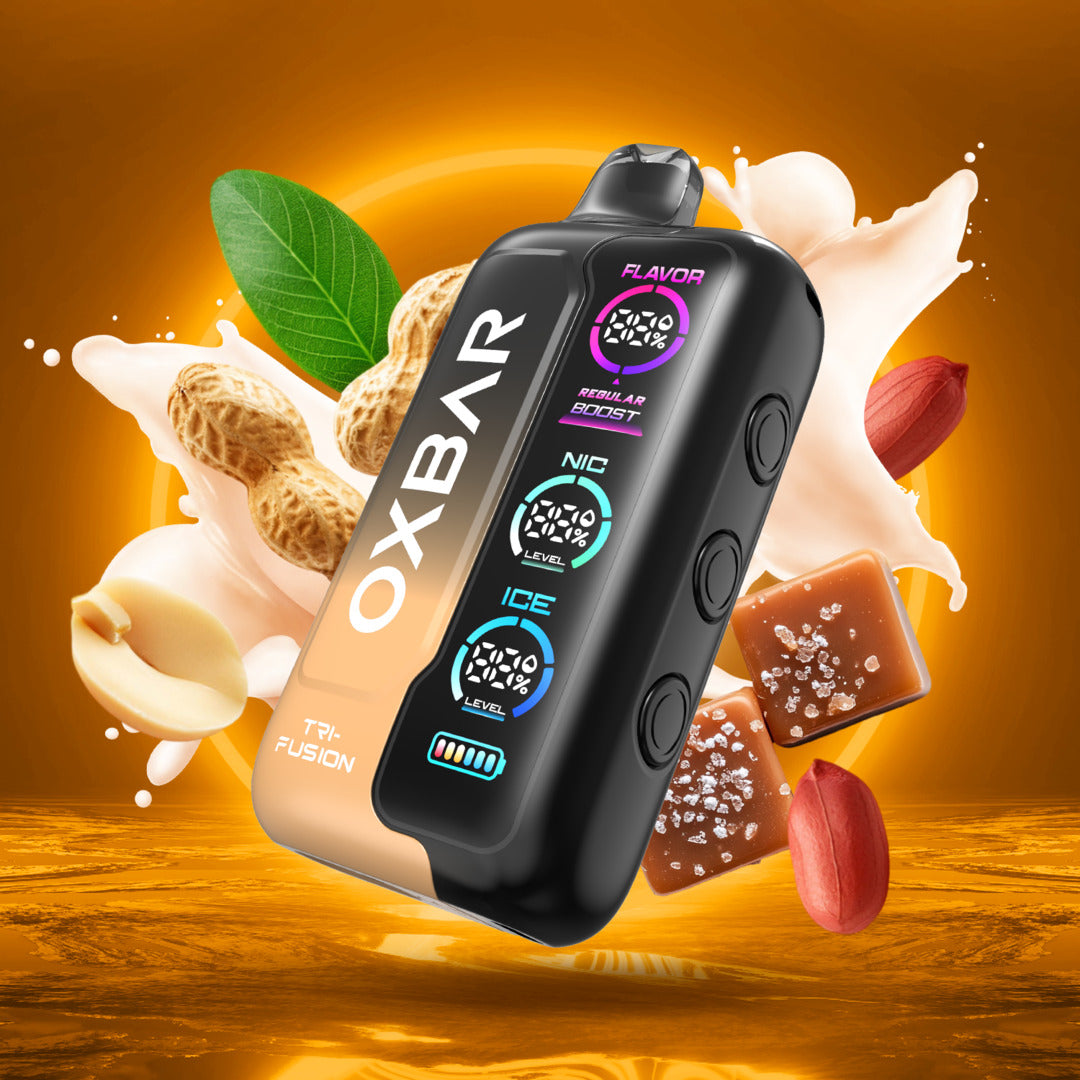 Oxbar Tri-Fusion 50K Peanut Butter 5% Nicotine Flavour World SA (PTY) LTD Oxbar Tri-Fusion 50K Peanut Butter 5% Nicotine Flavour World SA (PTY) LTD