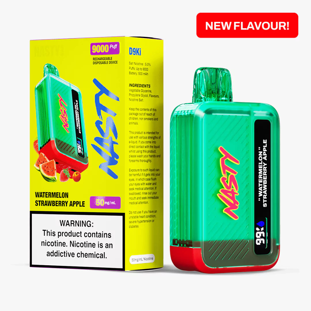 Nasty 9000 puff - Watermelon Strawberry Apple 5%  Flavour World SA (PTY)  LTD