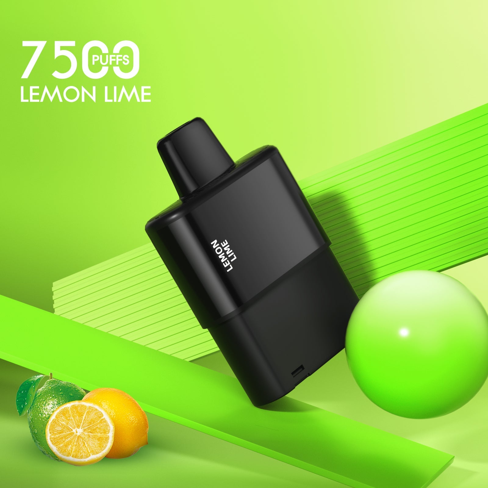 Freeton 7500 Click Bar Pod - Lemon Lime (Including Battery)