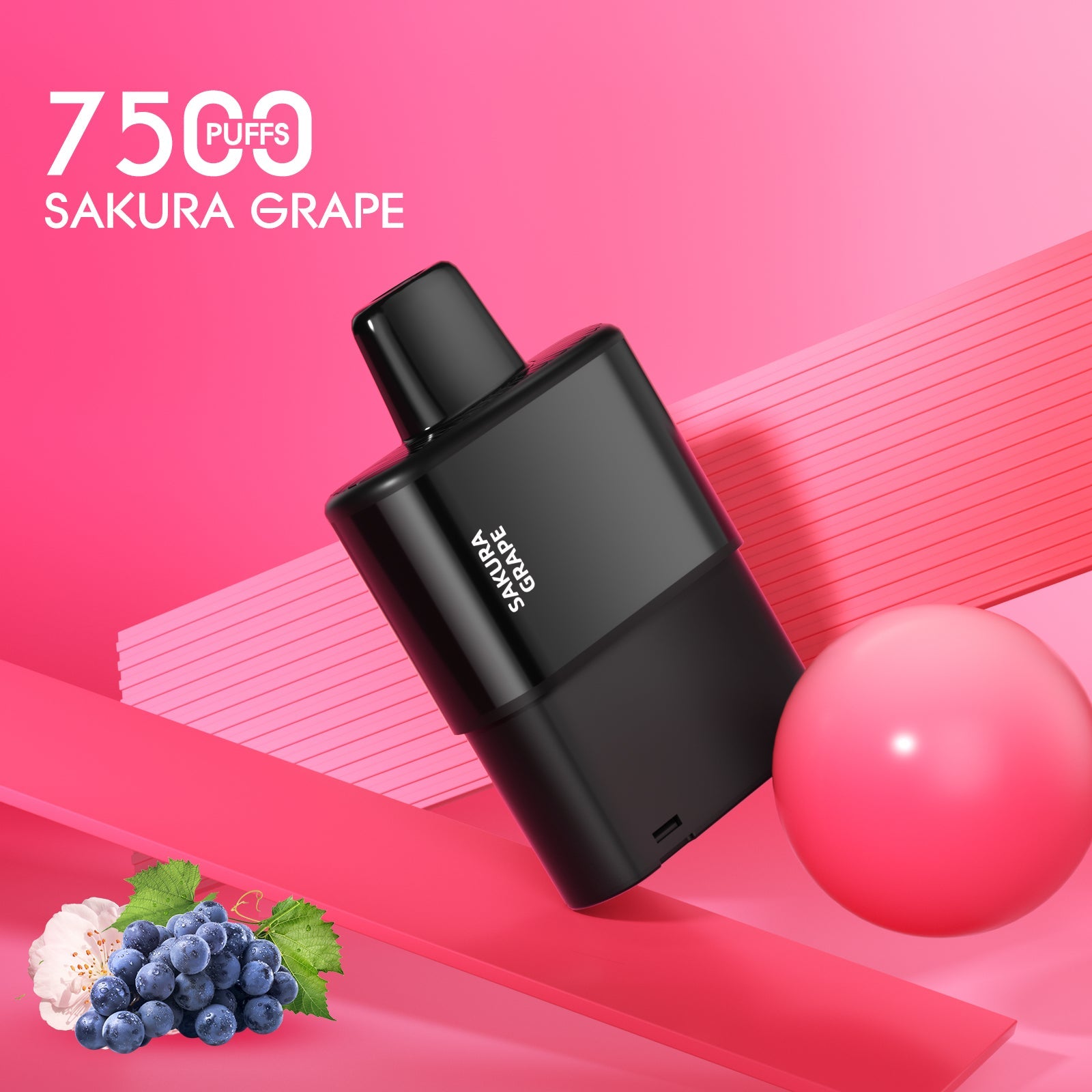 Freeton 7500 Click Bar Pod - Sakura Grape(Including Battery)