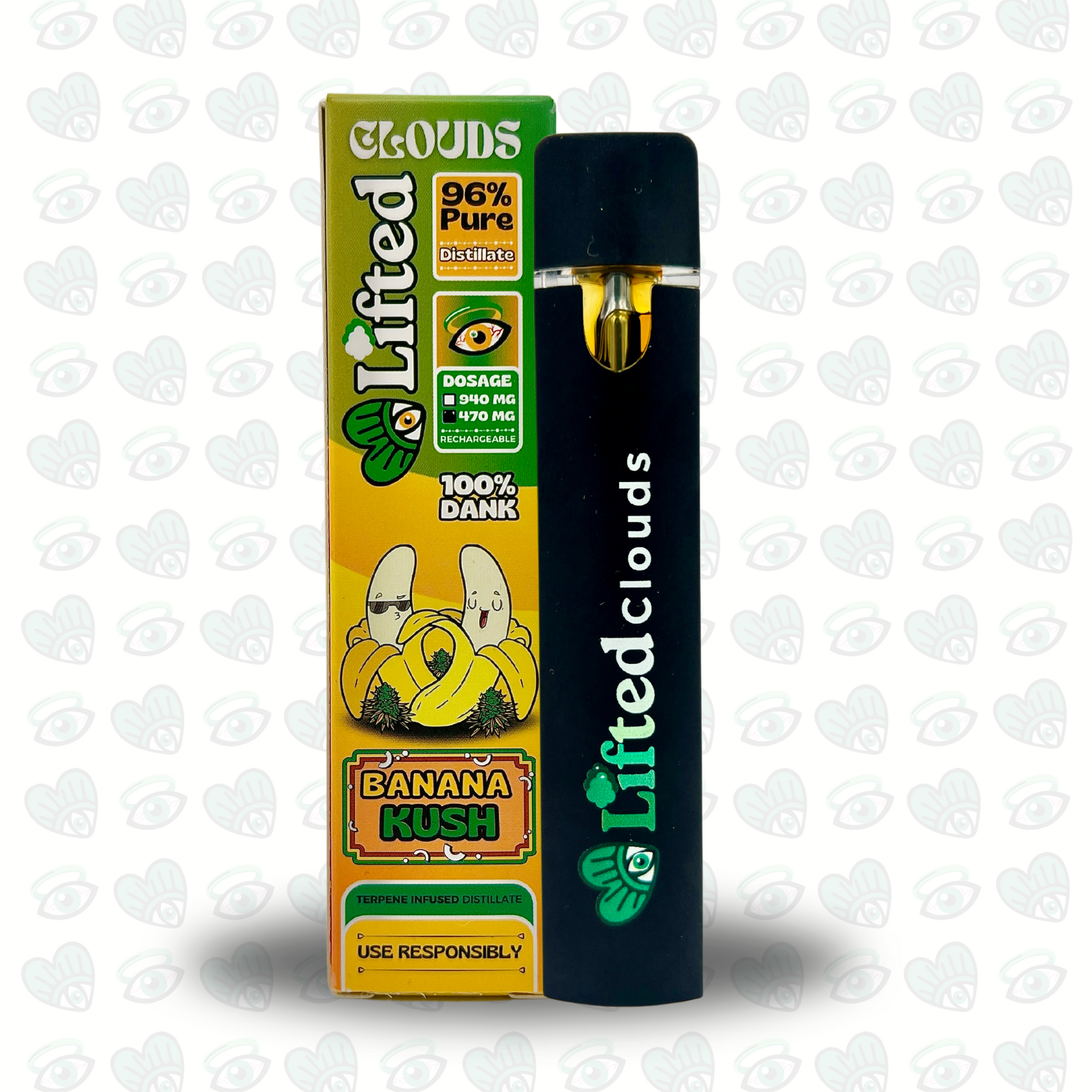 Lifted Clouds Delta 9 - Banana Kush 1ml 940mg (Hybrid)