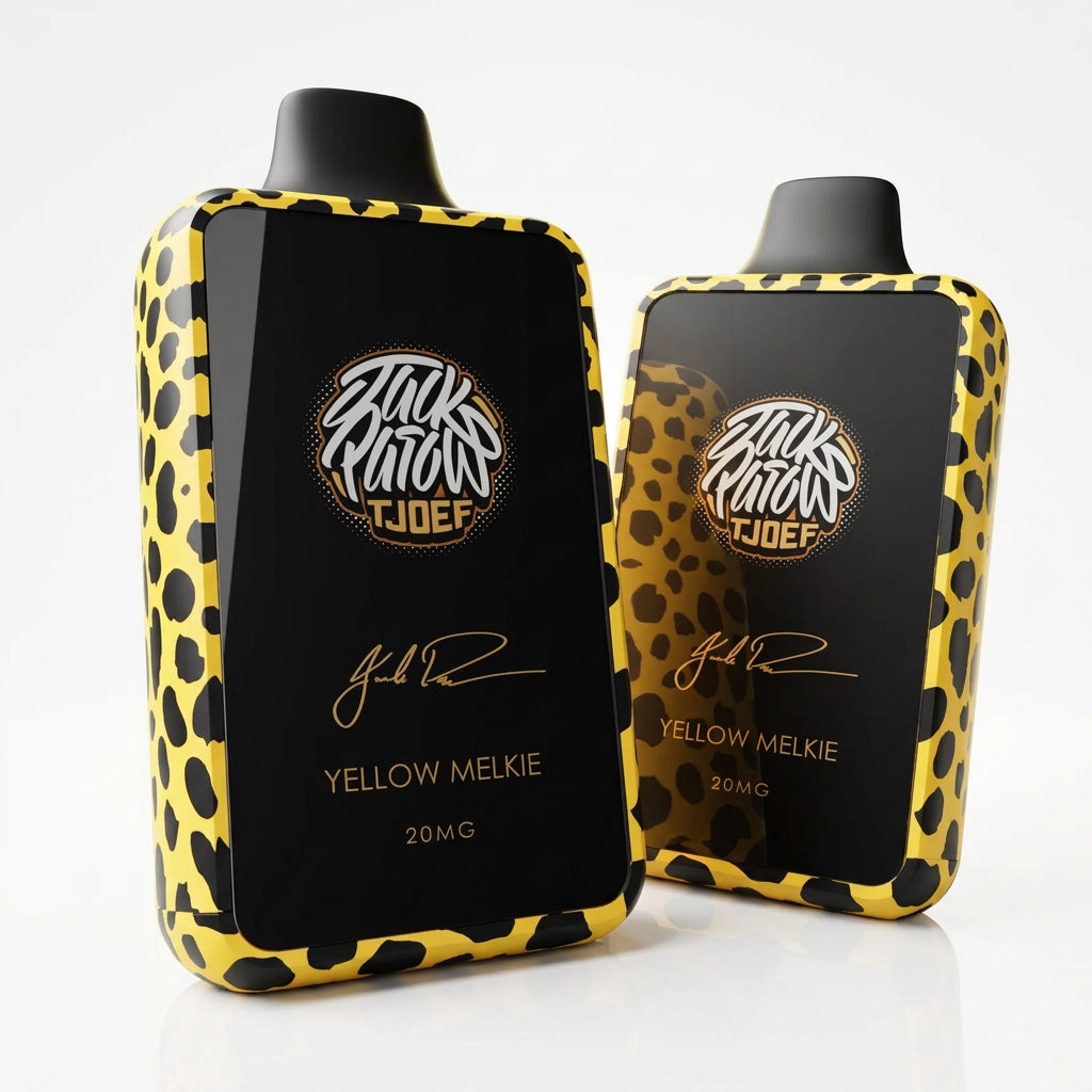 Yellow Jack Parow Tjoef 10k Melkie T-shirt featuring bold graphic design and vibrant yellow color.