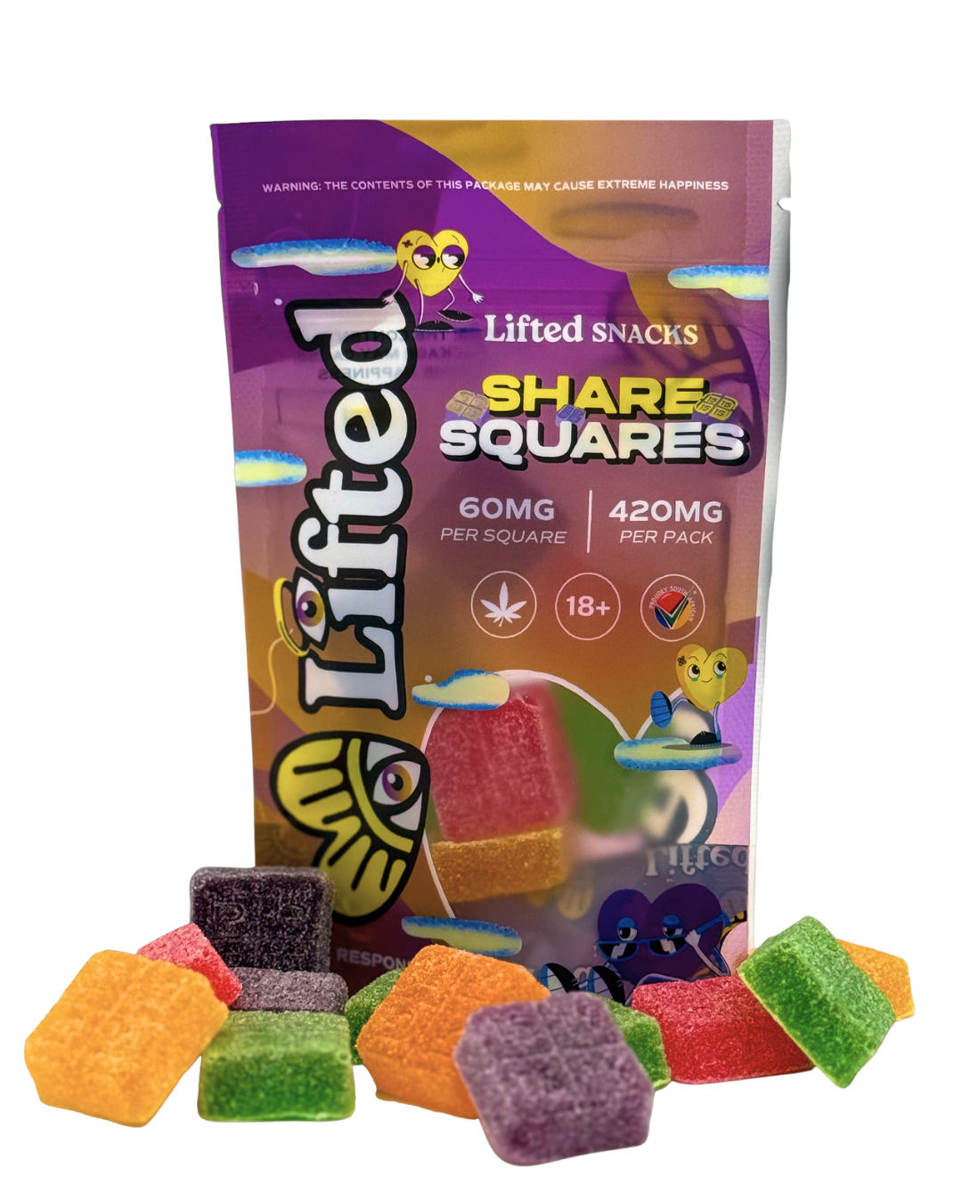 Lifted Edibles - Share Square Gummies 420mg