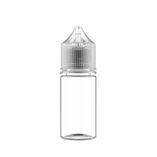 30ml clear unicorn-shaped container from Flavour World SA with transparent design and detailed unicorn features.
