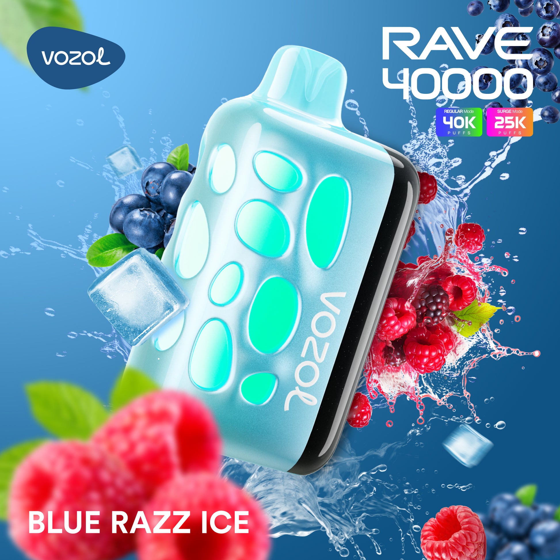 VOZOL Rave 40k Puff 5% – Blue Razz Ice