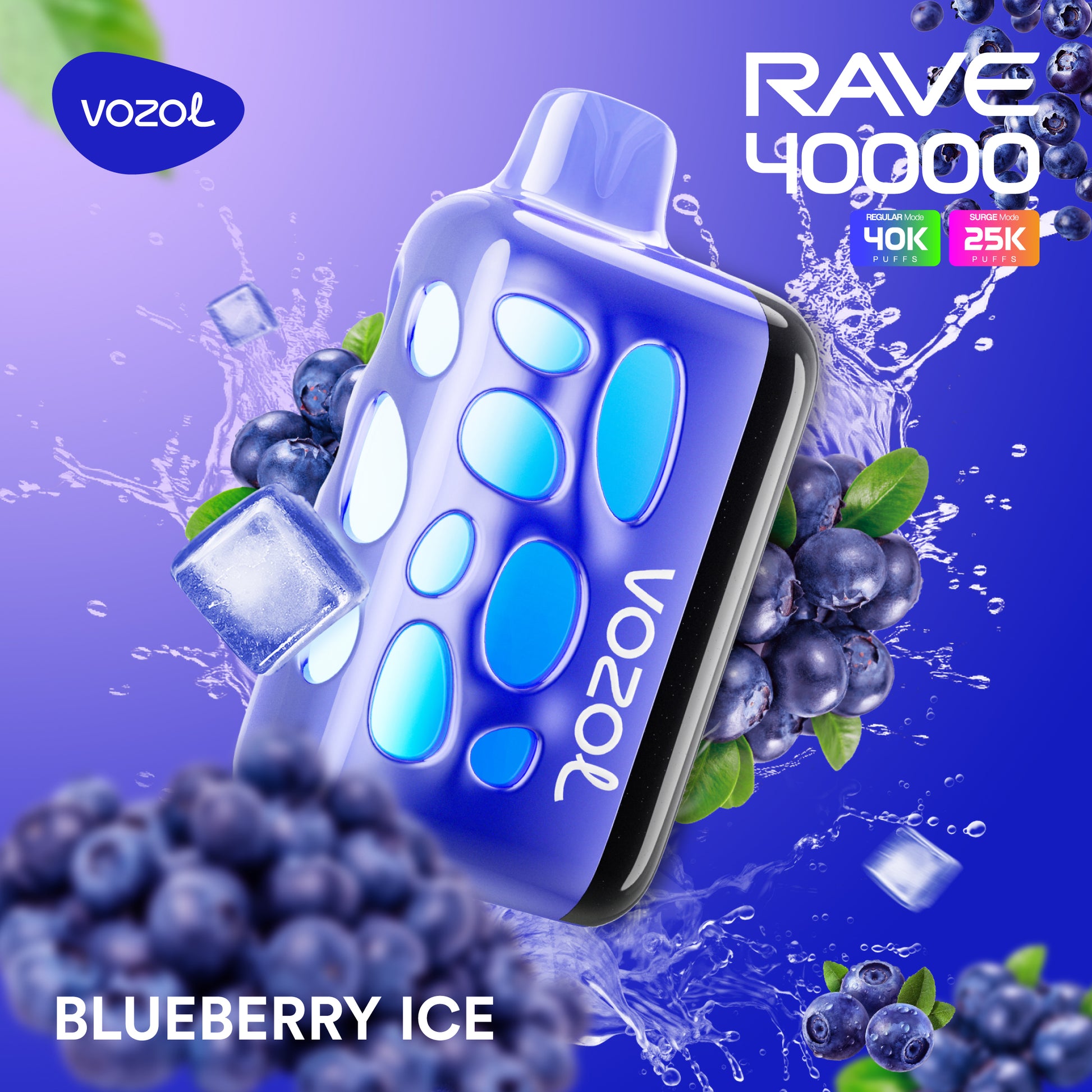 VOZOL Rave 40k Puff 5% – Blueberry Ice