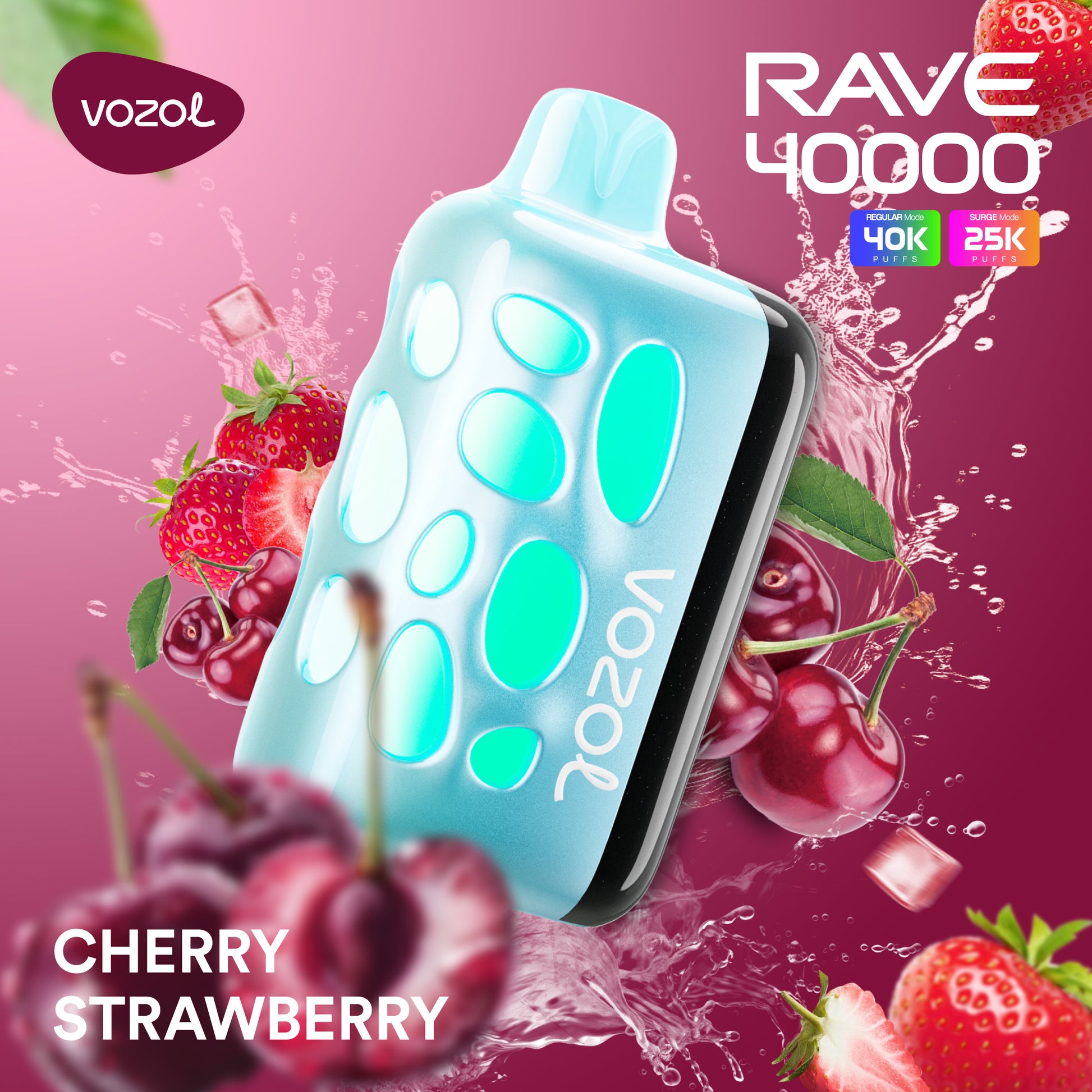VOZOL Rave 40k Puff 5% – Cherry Strawberry