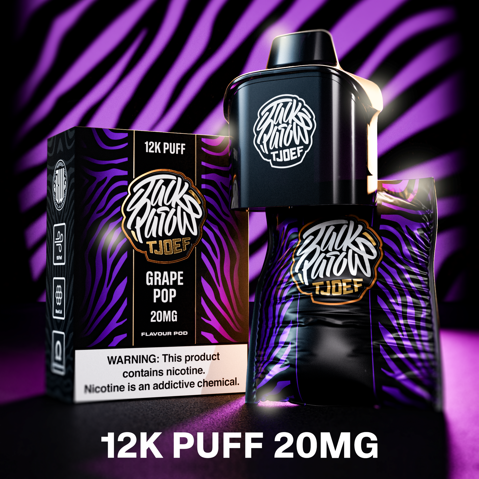 Jack Parow Tjoef Pod - 12k Puff Grape Pop Pod Only
