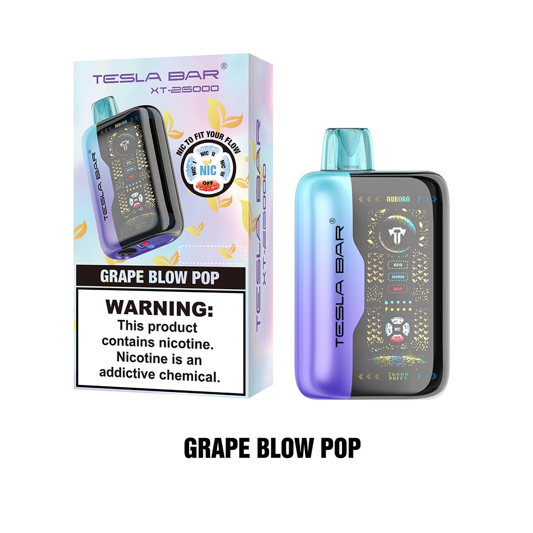 TESLA Bar XT26000 Grape Blow Pop Ice  Nic Control 50mg