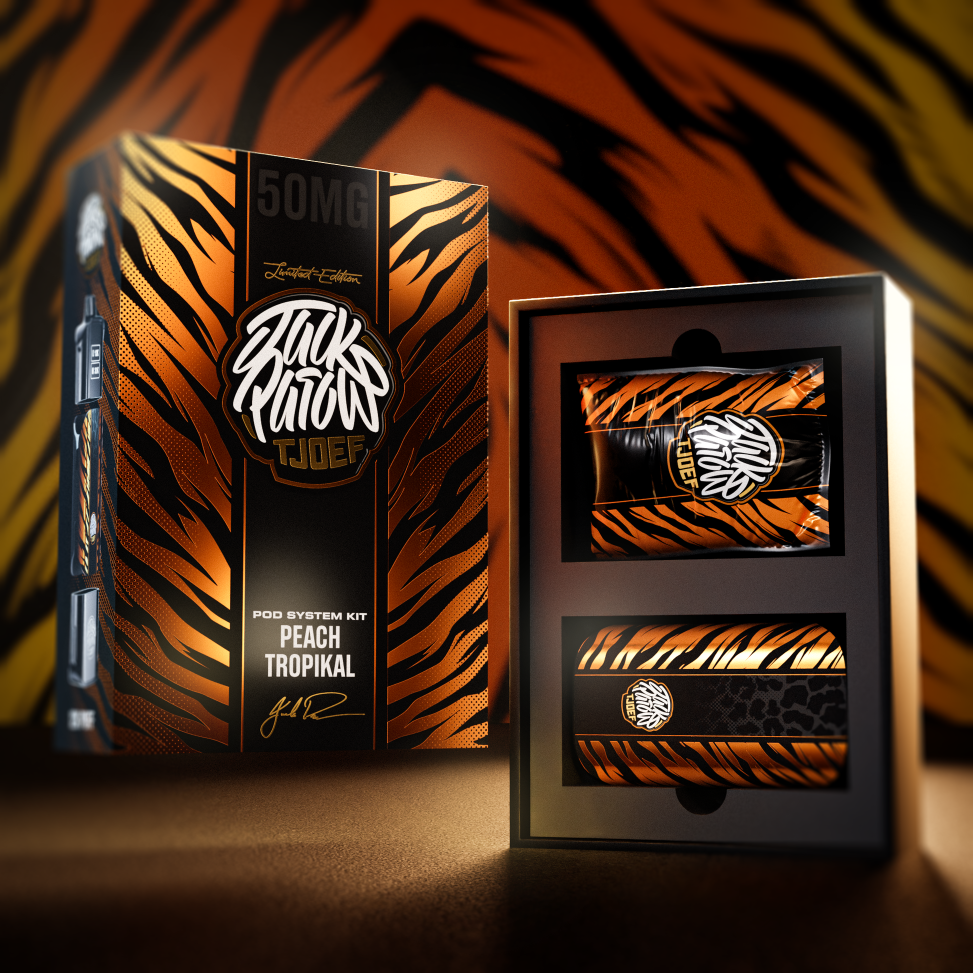 Jack Parow Tjoef System Kit –  Limited Edition Peach Tropikal 12000 Puff