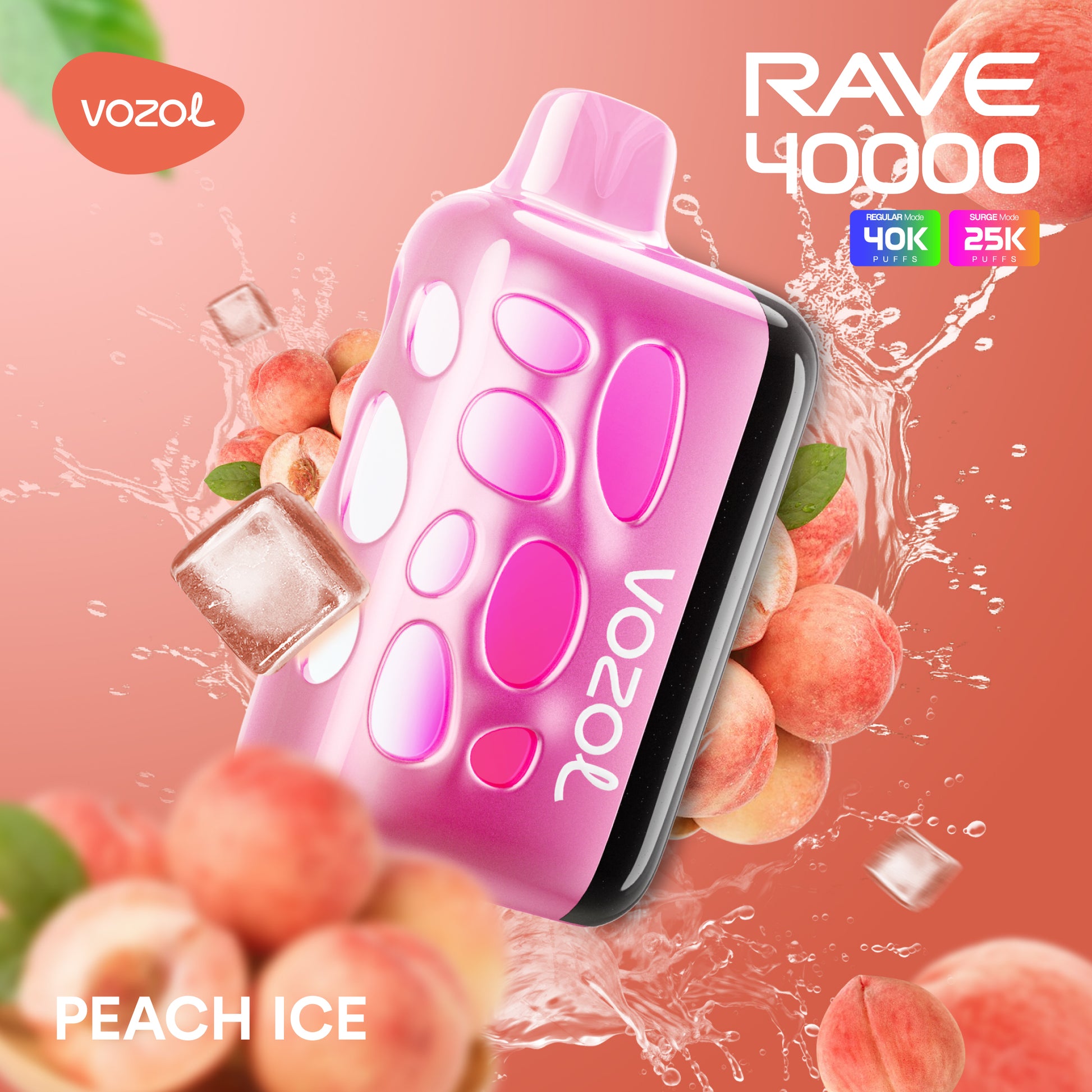 VOZOL Rave 40k Puff 5% – Peach Ice