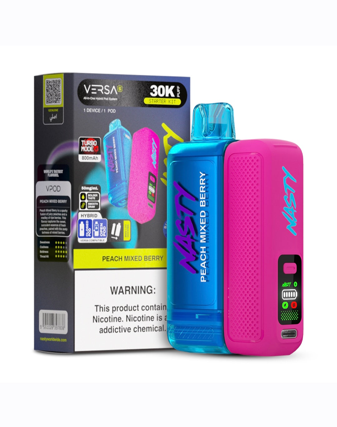 Nasty Versa 30k Kit - Peach Mixed Berry 5%