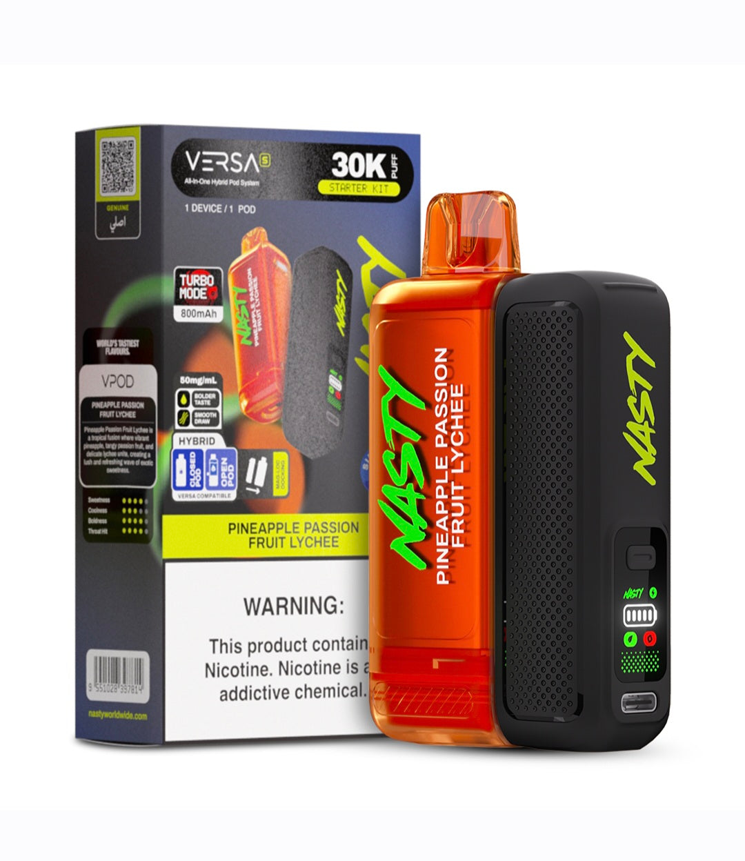 Nasty Versa 30k Kit - Pineapple Passion Fruit Lychee5%
