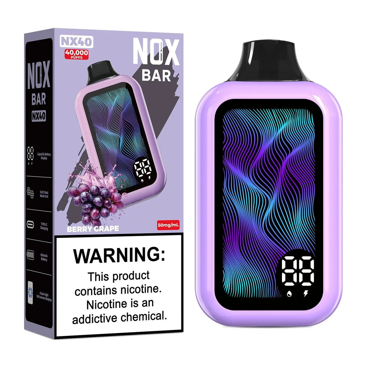 Nox Bar Nox Bar 40 000 Puff 5% - Berry Grape