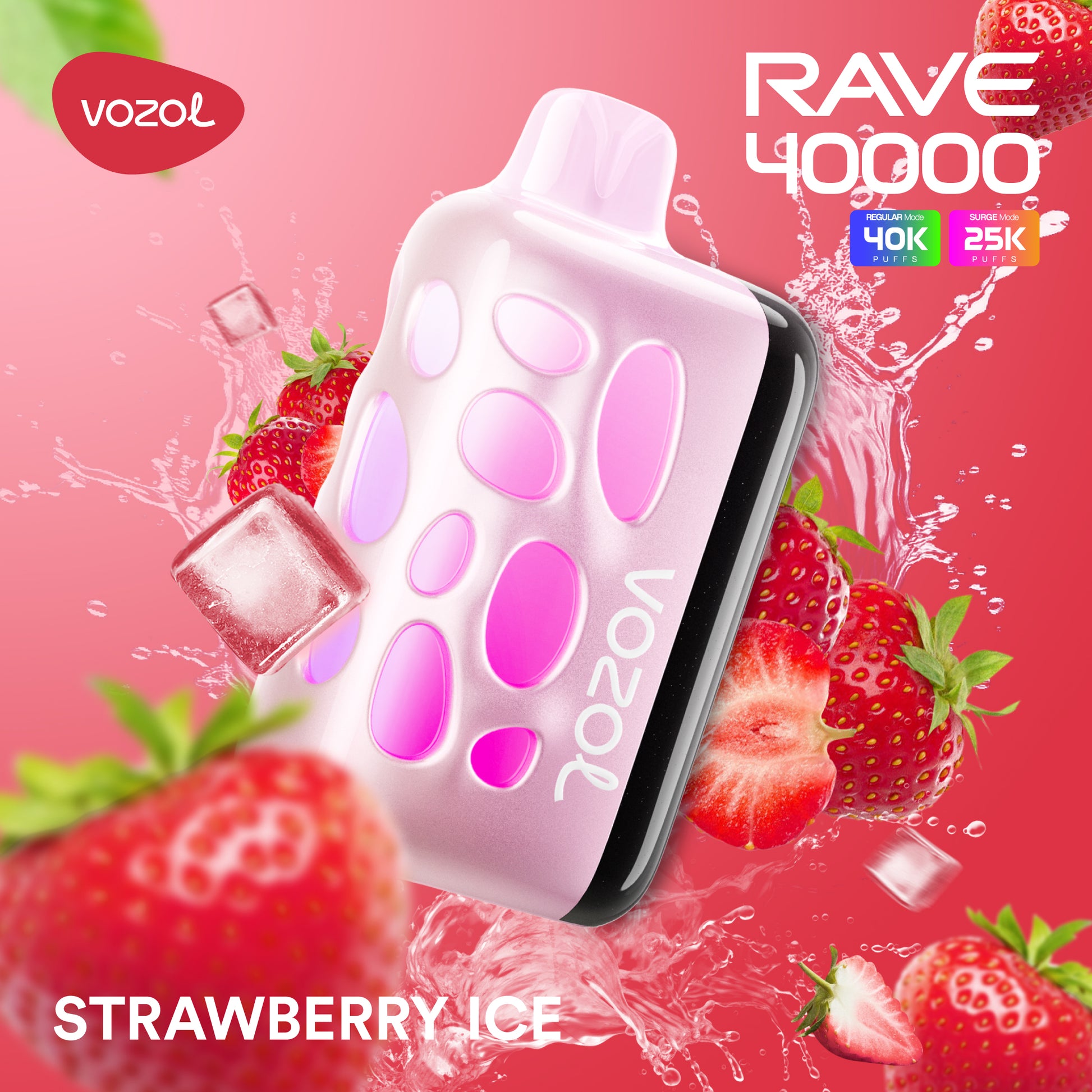 VOZOL Rave 40k Puff 5% – Strawberry Ice