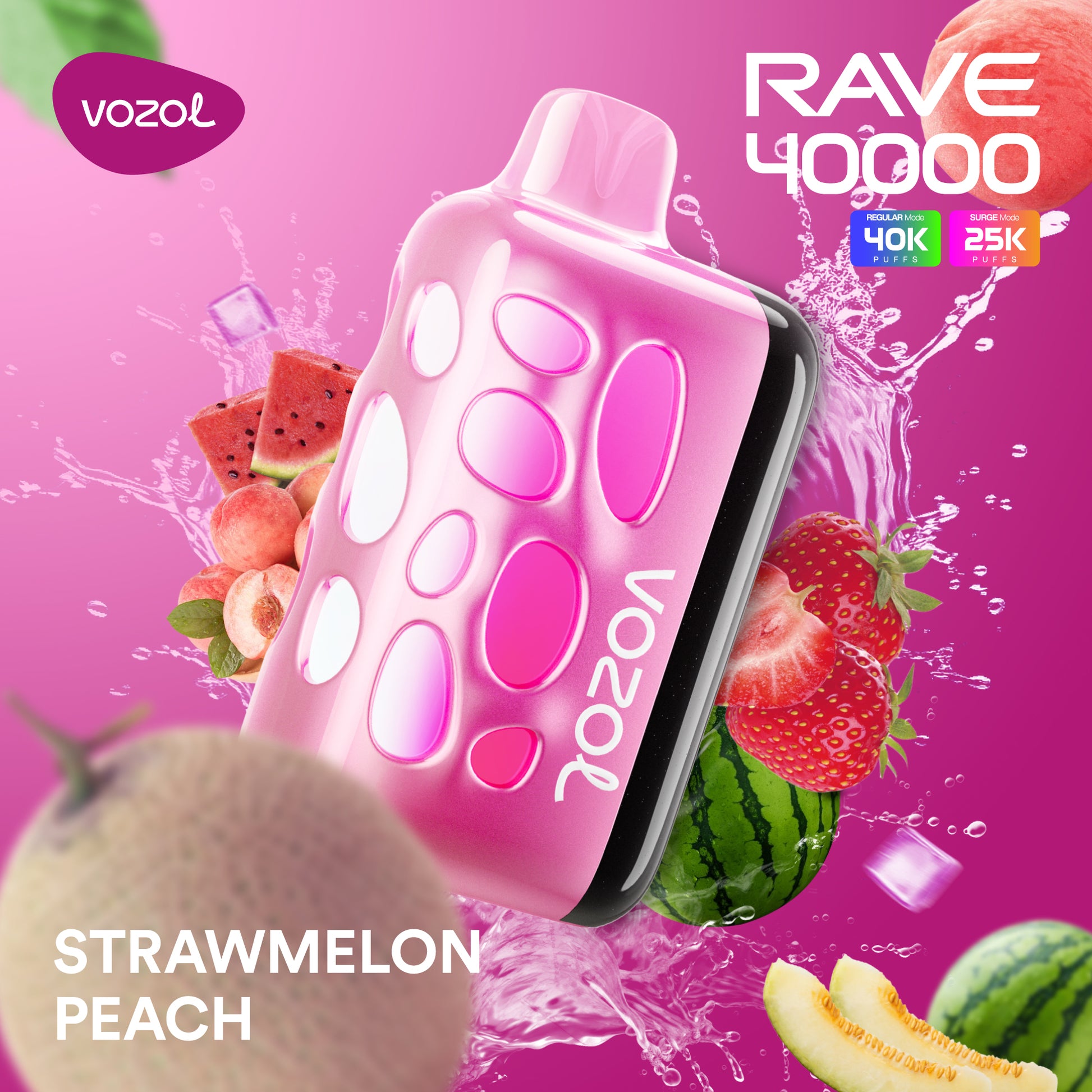 VOZOL Rave 40k Puff 5% – Strawmelon Peach