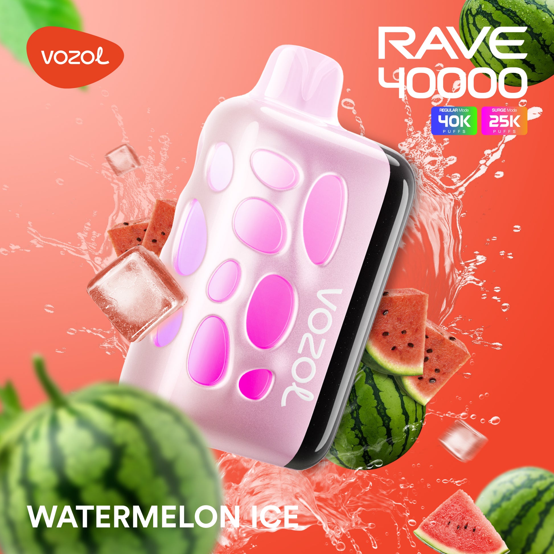 VOZOL Rave 40k Puff 5% – Watermelon Ice
