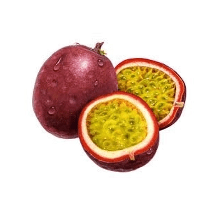 Double Passion Fruit flavor by Flavour World SA, showing fresh passion fruits with vibrant yellow and purple skin.