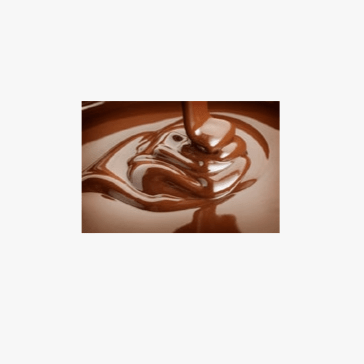 Cloud Burst Concentrates CBE Milk Chocolate in a container, showing smooth, creamy milk chocolate ready for baking or confectionery use.
