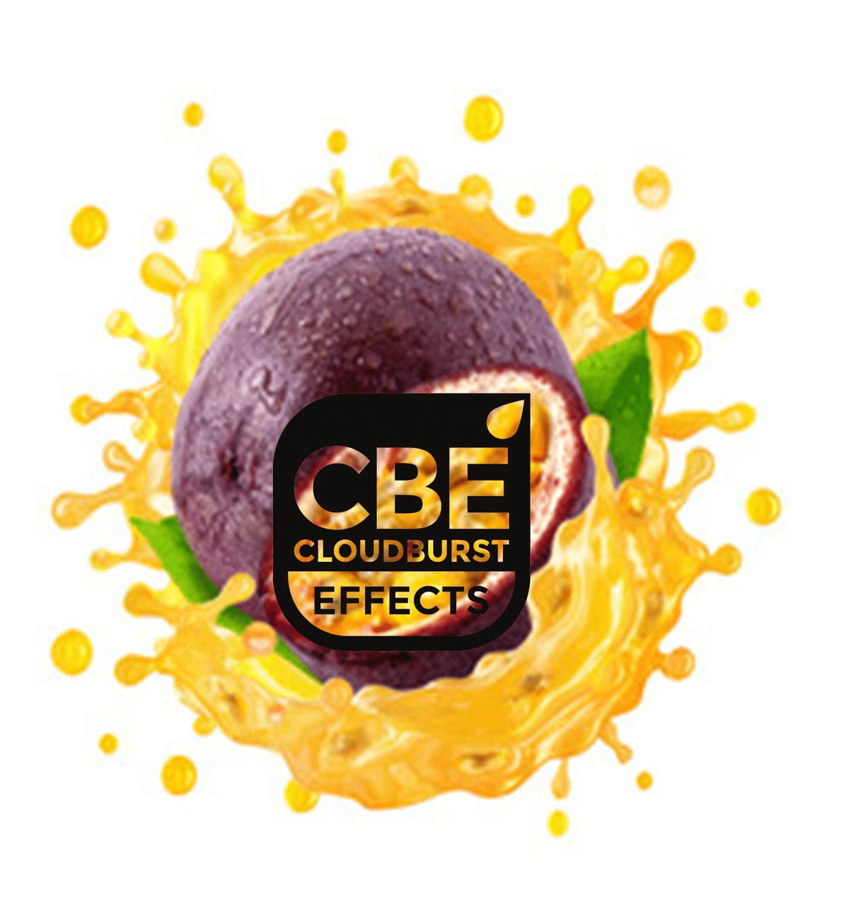 CBE Passion Fruit flavor bottle from Flavour World SA, featuring vibrant label and passion fruit illustration.