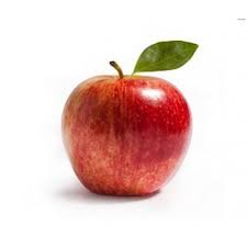 Fresh CBE Starking Apple by Flavour World SA, showcasing a ripe, crisp apple with vibrant red skin and green leaves.