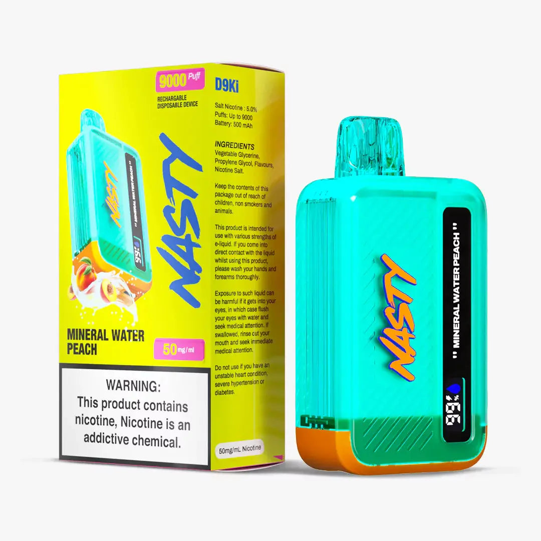 Nasty 9000 puff - Mineral Water Peach 5%