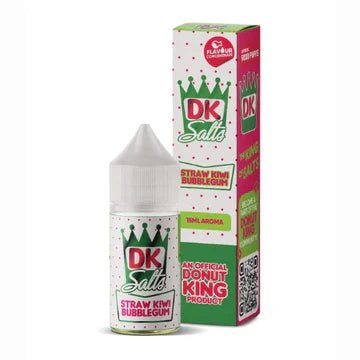 Donut King Long Fill Eliquid Strawberry Kiwi Bubblegum 30ml bottle showing the colorful label and product details.