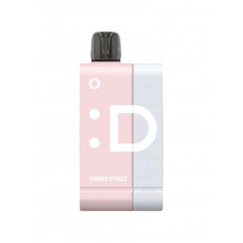 Elf Bar EW 9000 Cherry Strazz pod and battery kit, featuring a red and cherry flavor design with sleek vaping device.
