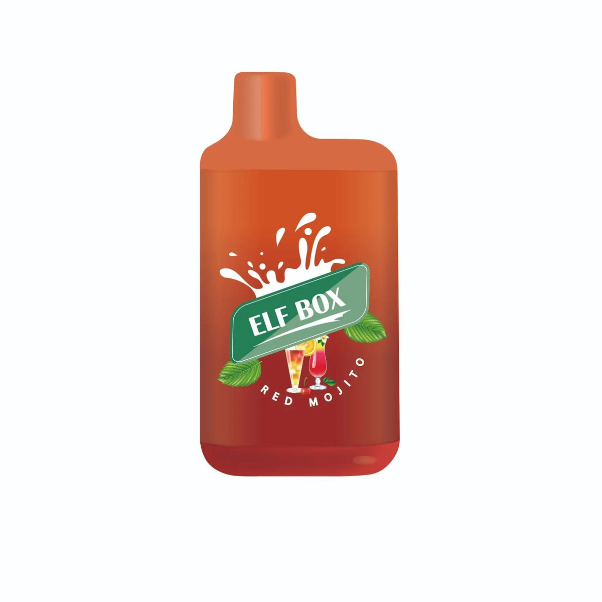 Elf Box 5500 Red Mojito 5% e-liquid bottle from Flavour World Sa, showing the colorful label and sleek design.