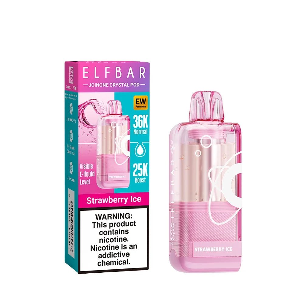 Elfbar Ew36 000 premium replacement pod with 5% nicotine, featuring strawberry ice flavor, designed for Elfbar vaping devices.