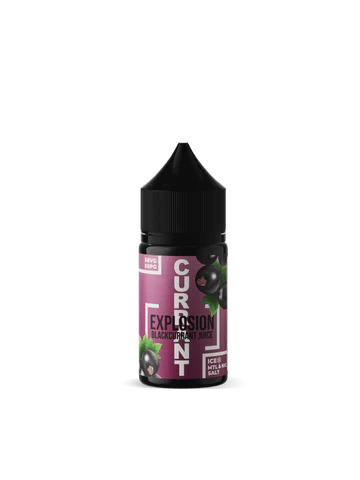 Explosion Nic Salt longfill combo by Flavour World SA featuring blackcurrant juice flavor in a 30ml e-liquid bottle.