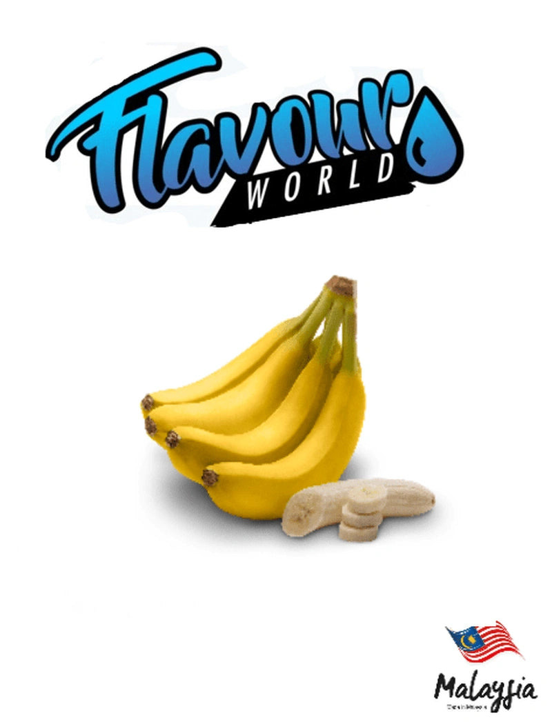 Fresh Malaysian banana from Flavour World SA, showcasing its bright yellow peel and ripe, juicy interior.