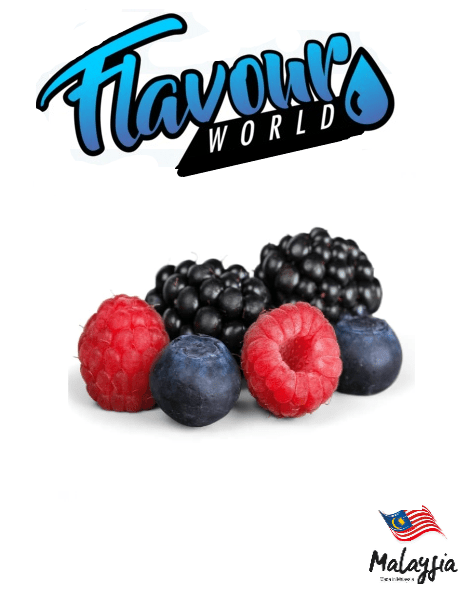 FSA Malaysian Berry Mix by Flavour World SA featuring vibrant dried berries and mixed fruit pieces in a clear container.