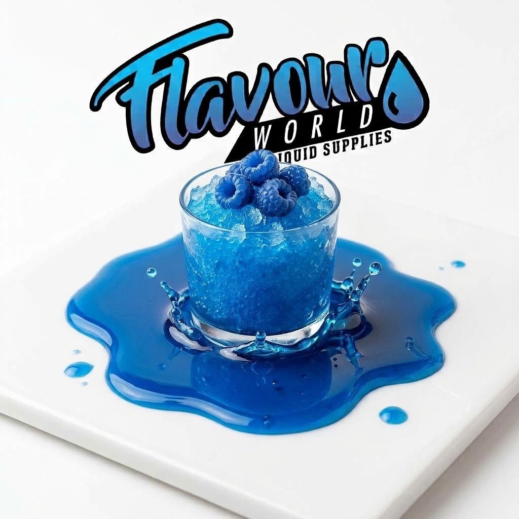 FSA Malaysian Blue Raspberry Slush from Flavour World SA, vibrant blue raspberry flavor in a cold, icy slush beverage.