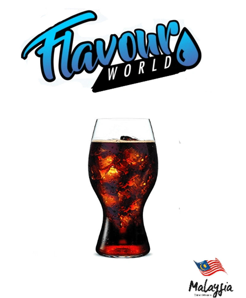 FSA Malaysian Cola bottle by Flavour World SA, showing the colorful label and branding on a clear plastic bottle.
