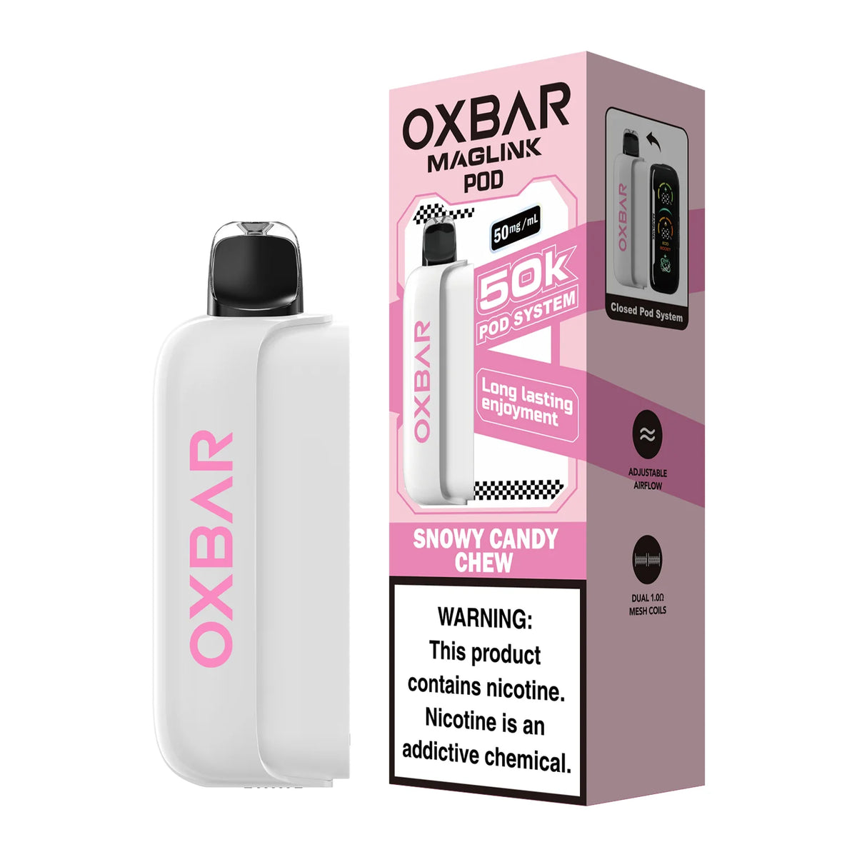 Oxbar Maglink 50K Snowy Candy Chew 50mg replacement pod, no battery included