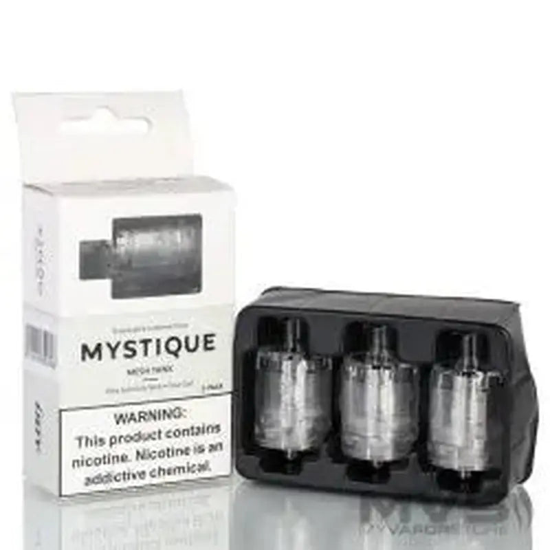 Black iJoy Mystique Mesh disposable tank for vaping, featuring a sleek design and durable construction by Flavour World SA.