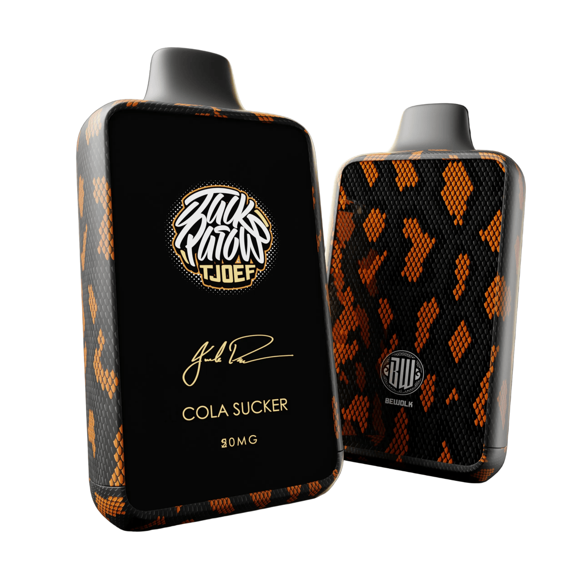Jack Parow Tjoef 10k Cola Sucker candy on a stick with colorful wrapper, showcasing bold branding and vibrant packaging.