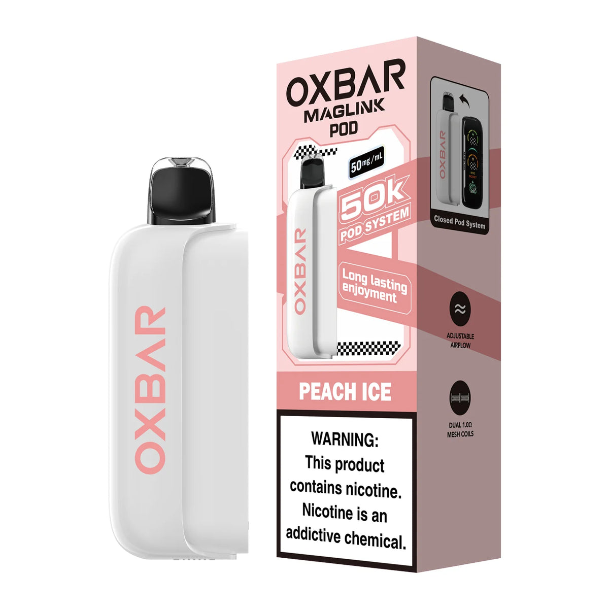 Oxbar Maglink 50K Peach Ice 50mg Pod | No Battery