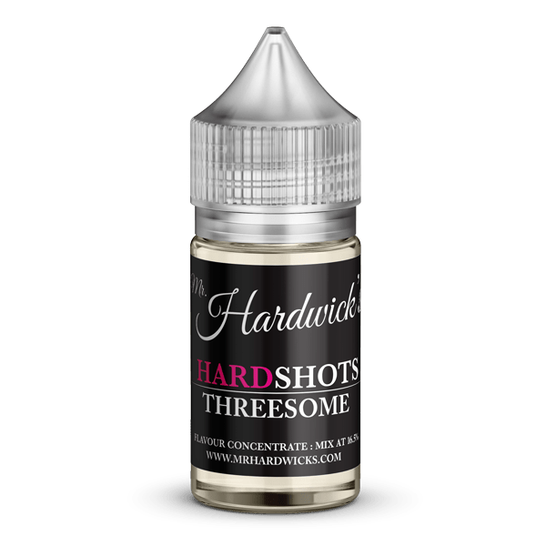 Mr Hardwicks Hard Shot Threesome flavor by Flavour World SA PTY LTD, showing the product packaging with colorful branding and design.