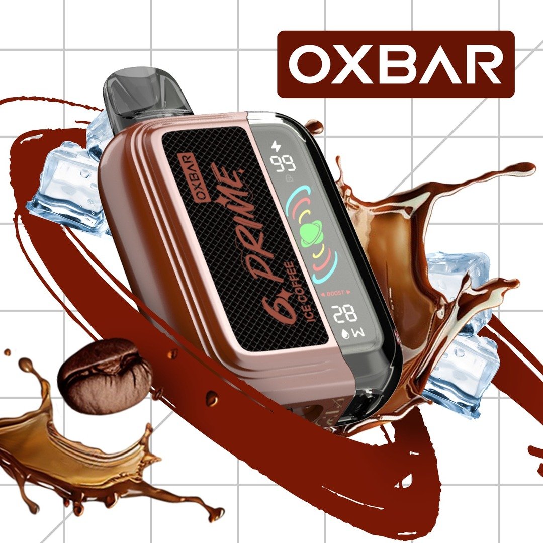 Oxbar GPrime 25k Coffee Ice 5% flavored vape cartridge from Flavour World SA, with visible packaging and branding.