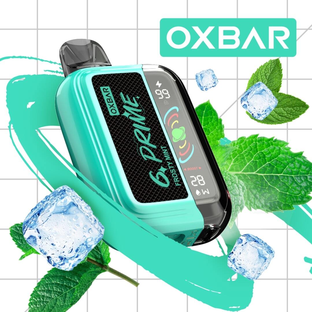 Oxbar GPrime 25k Frosty Mint 5% disposable vape with sleek design and mint flavor from Flavour World SA.