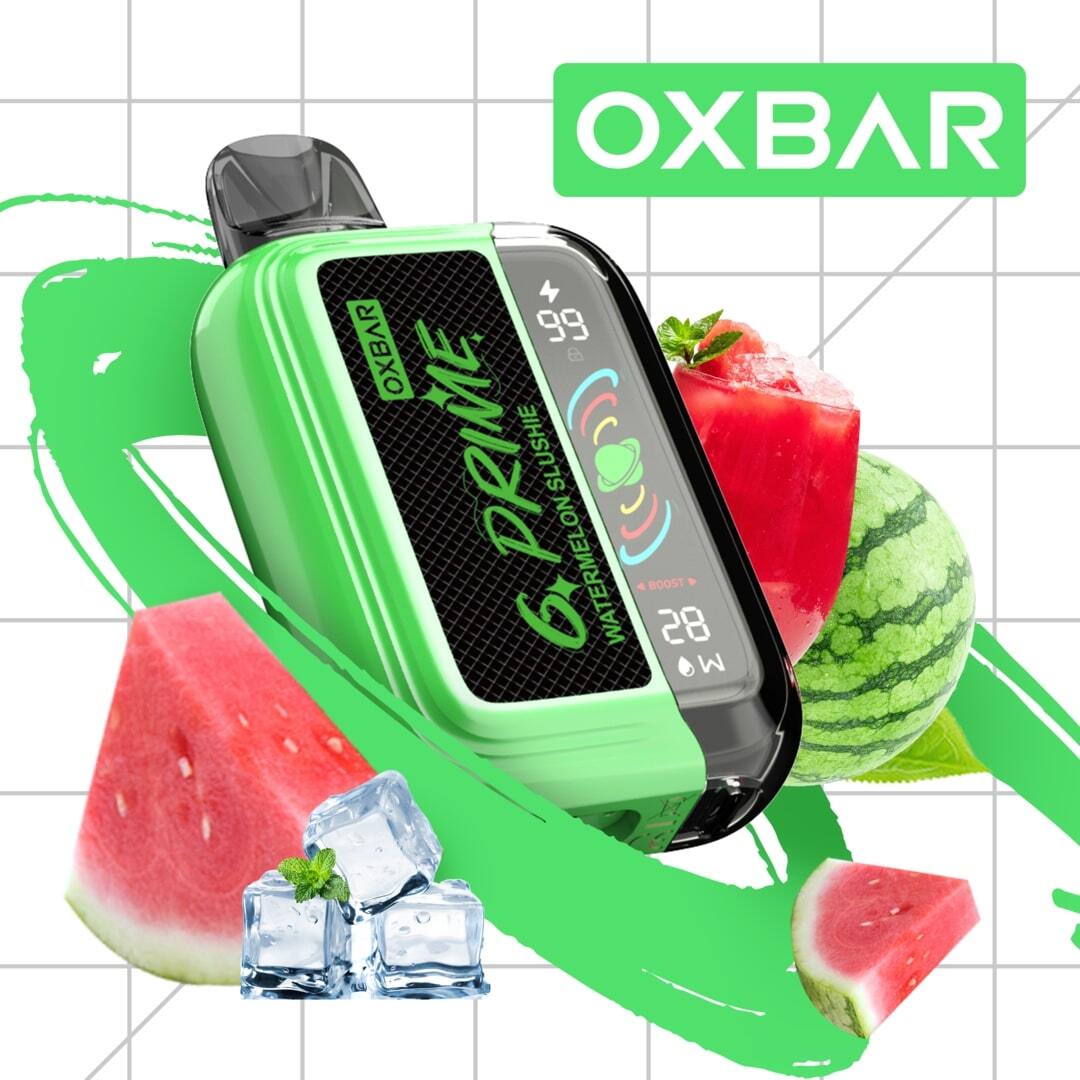 Oxbar GPrime 25k Watermelon Slush 5% vape juice by Flavour World SA, showing the colorful bottle and label.