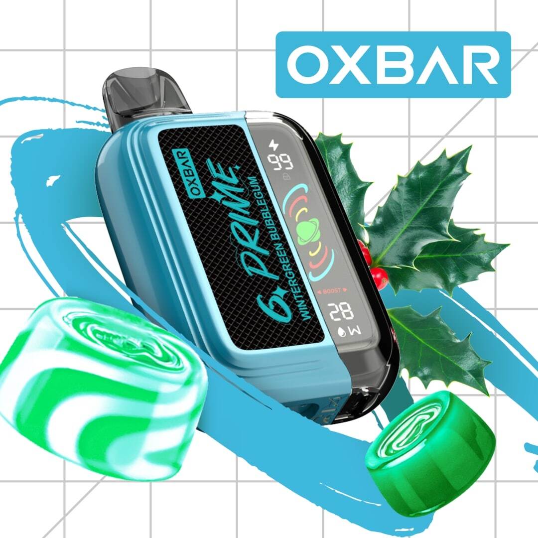 Oxbar GPrime 25k Wintergreen Bubblegum 5% vape device from Flavour World SA, featuring wintergreen and bubblegum flavor.