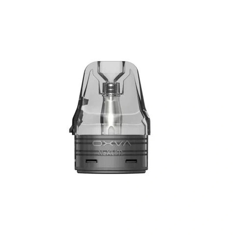 OXVA NeXlim 0.8 ohm vape pod showing internal mesh coil structure and black base