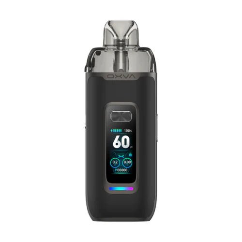 OXVA Vprime DTL/MTL Pod Kit with sleek design, replaceable coils, and adjustable airflow for versatile vaping experiences.