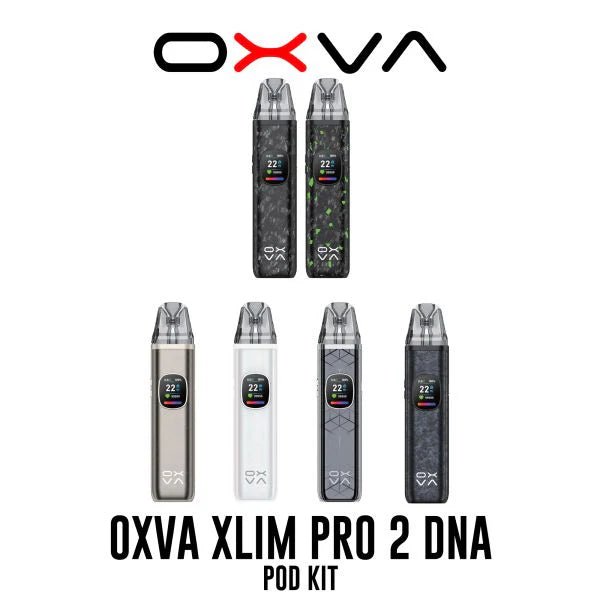 OXVA XLIM Pro 2 DNA Pod Kit with sleek design, compact size, and integrated vape pod system, featuring advanced DNA chipset.